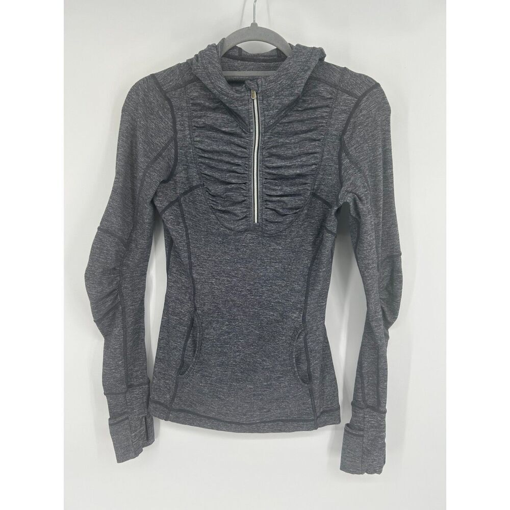 Lululemon Hoodie Women's Size Run Resolution 1/4 Zip Heathered Gray Size 4